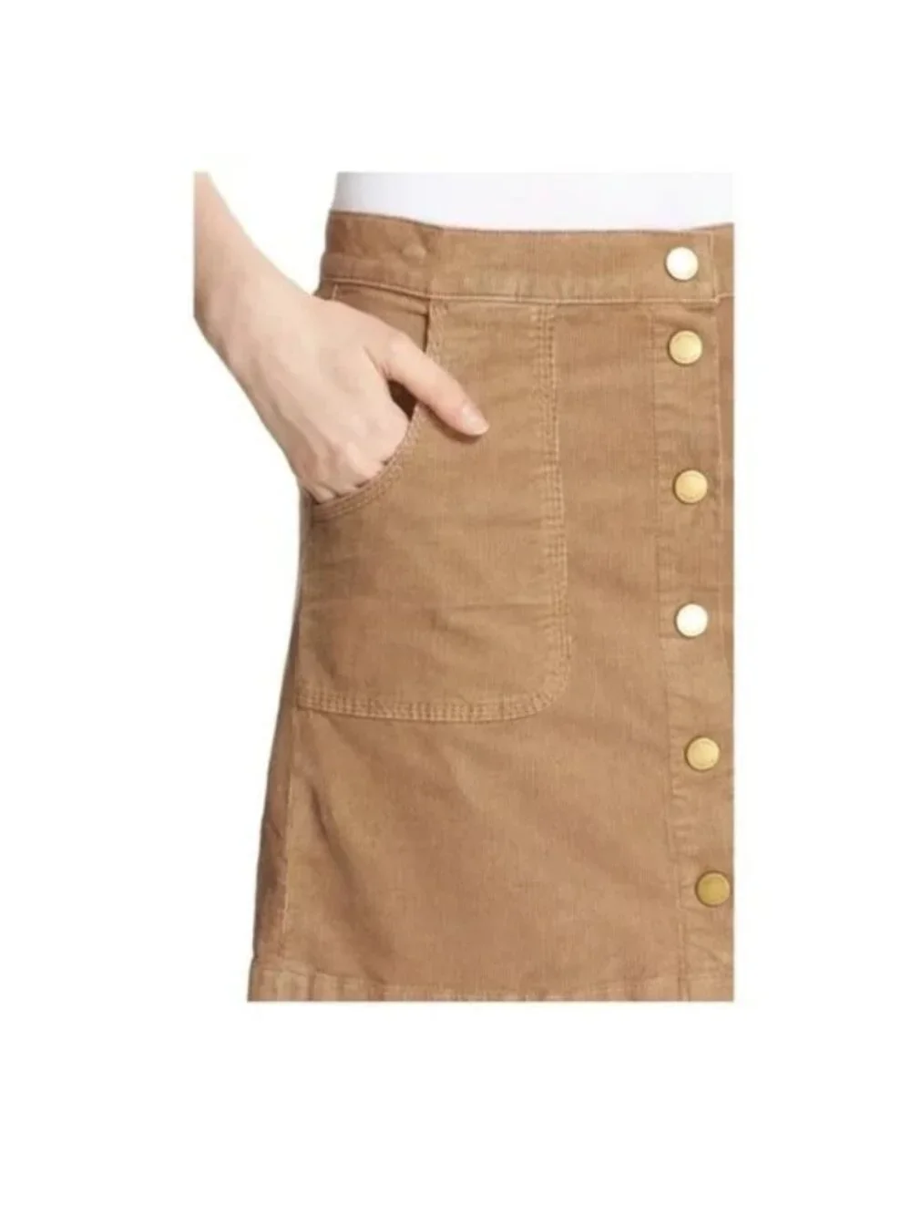 Tory Burch Lucitano Corduroy Snap Front Mini Skirt